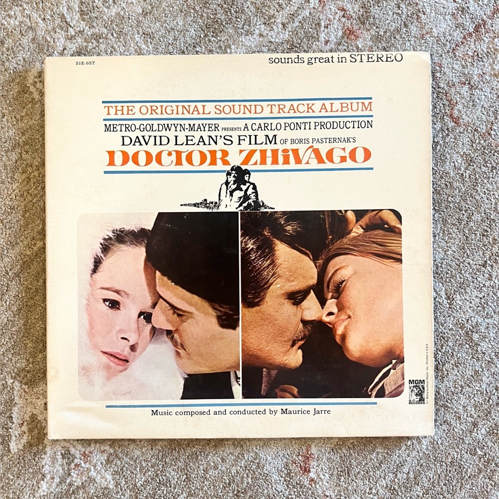 Vintage 1965 Doctor Zhivago Vinyl LP Original Movie Soundtrack Maurice Jarre